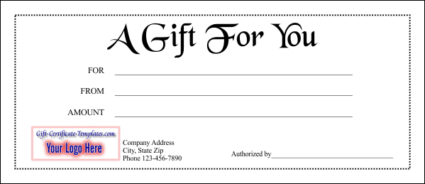 Free Gift Certificate Template 1
