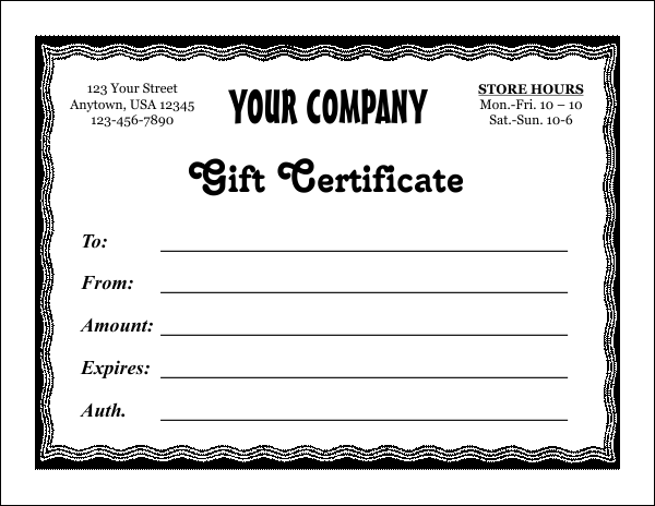 Gift Certificate Template 5